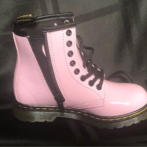 Dr. Martens Combat Boots Kids 11 Pink Patent Leather Shoes 1460 J (WORN ONCE)